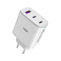 Linktech C317 Safe 3 Çıkışlı 45W Hızlı Şarj Adaptörü Beyaz
