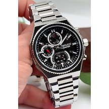 Ferrucci Function Erkek Kol Saati, Çelik Kordon & Özel Tasarım, 3atm Suya Dayanıklı Gümüş-siyah Sdfe Gümüş - Siyah