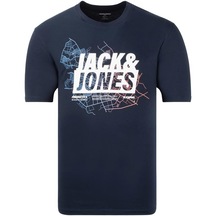 Jack&jones Yuvarlak Yaka Büyük Beden Lacivert Erkek T-shirt 12257364