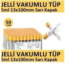 Medikaltec 50 Adet Kan Alma Tüpü, Vakumlu Jelli, Sarı Kapak 5ml 13x100mm, Bd Vacutainer Sst 2 Advance Plus