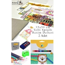 24 Renk Kuru Boya Adel 35x50 Cm Telli Spralli Resim Defteri Hamur Silgi Kalemtraş 15 Yaprak Resim Defteri Kuruboya Çok Renkli 24 Renk Kuru Boya Adel 35x50 Cm Telli Spralli Resim Defteri Hamur Silgi Kalemtraş 15 Yaprak Resim Defteri Kuruboya Çok Renkli