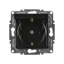 Günsan Egona Metallic Siyah Kapaklı Topraklı Priz