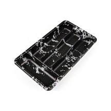 Siyah - 4 Bölmeli Çekmece İçi Kaşıklık 36x20cm 4881 Çok Renkli