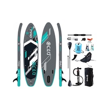 Npo Aqua Gray 350x84x15cm Şişme Military Sup Paddle Board 196kg Kürek Pompa Çanta Koltuklu Full Set