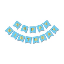 Mavi Gold Happy Yaldızlı Banner