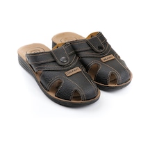 Gezer Yazlık Erkek Çıtçıtlı Ayarlanabilir Terlik-Sandalet (554653081) Siyah