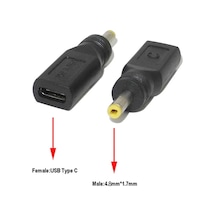 Wozlo Type-C to 4.8 x 1.7 MM Laptop Şarj Güç Adaptörü