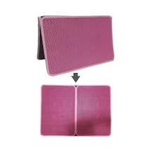 Büyük Boy Elekli Kedi Tuvalet Önü Paspası Katlanabilir 82 X 60 Cm Pembe