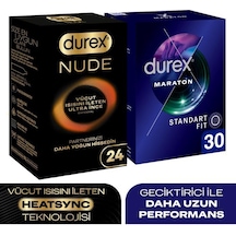 Durex Nude Ultra İnce 24 Lü + Maraton Standart Fit Prezervatif 30 Lu Set
