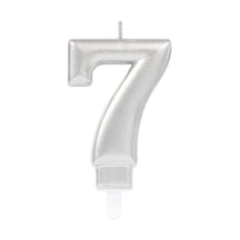 7 Rakam Mum Gümüş  Renk