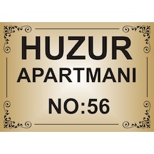 Apartman İsim Tabelası Mod5  Aliminyum AYNALI Gold  Metal Levha