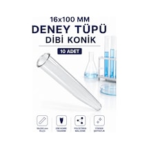 16x100 Mm Deney Tüpü Dibi Konik 10 Adet