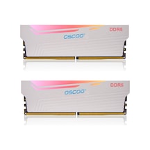 Oscoo White Radiantx R500 RGB 32GB (2X16) 6000MHZ CL46 DDR5 Ram