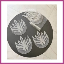 Gees Global 6 Lı Dantel Kahve Sunumluğu 15x15 Cm Asorti Desenli Zarif Sunum Aksesuarı Gbzs