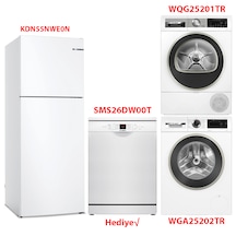 Bosch KDN55NWE0N - WGA25202TR - WQG25201TR - SMS26DW00T Beyaz Eşya 4'lü Set