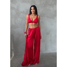 Üçlü Kırmızı Pijama Takımı