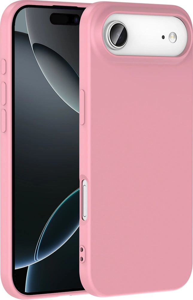 Apple Uyumlu iPhone 17 Air Kılıf Lansman İçi Kadife Kamera Korumalı Mara Silikon Kılıf - Pembe Pembe