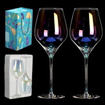 Tr Şarap Kadehleri 2'li Set, 22 Oz El Üflemeli Beyaz Ve Kırmızı Şarap Kadehleri. Kurşunsuz Premium Kristal Yanard Genel