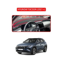 Hyundai Tucson 2021+torpido Koruma Halısı Kırmızı Kenar