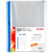 Bigpoint Poşet Dosya Mavi Şeritli Kristal 90 Mikron 100'lü Paket N11.1109