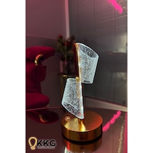 Galaxy Masa Lambası Gold Renk Kablosuz Ledli 3renk Dokunmatik Şarjlı Altın