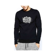 Tiyatro Baskılı Siyah Erkek Örme Sweatshirt (528871688)