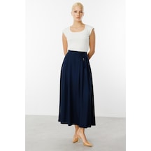 Ekol Kadın Beli Püskül Detaylı Etek 1064 Lacivert Lacivert