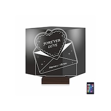 Luvivia Sevgiliye Hediye Kalp Zarf Kişiye Özel 3d Lamba - Masa Gece Lambası