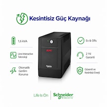 Apc Easy Ups Bvg1600ı-gr 1600va 900w Line Interactive Avr 4 Schuko Priz Kesintisiz Güç Kaynağı