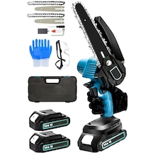 Moonshop TS02 128VF 12AH Çift Bataryalı Şarjlı Dal Budama Testere Mavi