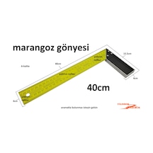 Marangoz Gönye 40 CM Cetvel Köşe Gönye 40 Lık Sarı