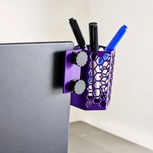 Bezos 3d Baskı Monitor Kalemlik - Petek Desenli Laptop Kenar Altıgen Kalemlik-mor Pro