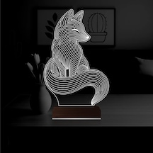 Luvivia Dekoratif Tilki Tasarım 3d Lamba - Masa Gece Lambası Şeffaf