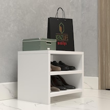 Kenzlife Ayakkabılık Konevi Mat Beyaz Suntalam 035 040 30 Dört Çift Ayakkabı Kapasitesi Arkalıksız Beyaz