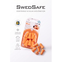 Swedsafe Maxi Kulak Tıkacı, 4 Çift, Yüksek Gürültü Azaltma, Ultra Yumuşak Köpük, Yüksek Konfor, İş, Seyahat Ve Uyku