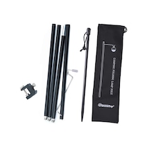 Moveevo Alüminyum Çift Kullanimlı Kamp Işığı Tutucu - Çekirdekli, Katlanabilir, Taşınabilir - Masa/toprak Tabanlı, Siyah Siyah