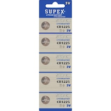 Supex Extra Long Battery CR1225 3V Lityum Düğme Pil 5'li