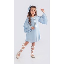 Kız Çocuk Krep Plise Elbise Mnk0595 001