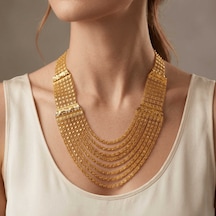 Akıtma Kolye Desenli Katmanlı Is Iltılı I Mitasyon Altın Kolyee655 01 - Gold