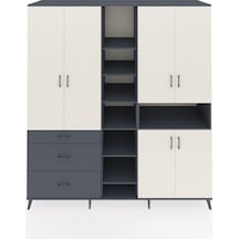 Kronos Dolap 13 Raflı 3 Çekmeceli 6 Kapaklı 220x59x243 Antrasit-aytaşı/antrasit Aytası/antrasıt - Antrasıt