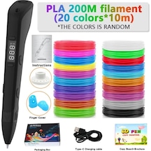 Techbloom 1 Set 3d Yazıcı Kalem Kiti Dıy Çizim Ve Baskı Aracı 3937 İnch 20 Renk Lcd Ekranlı