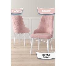 Canisa Neta Serisi, 1.sınıf Babyface Kumaş Sandalye, Beyaz Gürgen Ayak, 2 Adet Pembe Sandalye Sandalye Pembe Ayakları Beyaz