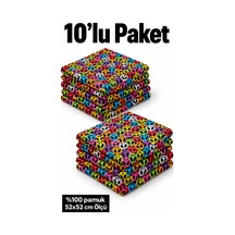 Herşeynota 10 Lu Renkli Peace Desenli %100 Pamuk 52x52 Cm Fular Bandana Seti Unisex Çok Renkli