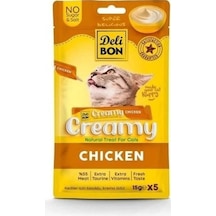 Delibon Creamy Tavuklu Sıvı Kedi Ödül Maması 5 x 15 G