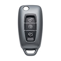 Ford Focus/cmax/fiesta/mondeo/transit Uyumlu Silikon Oto Anahtar Kumanda Kabı Kılıf Gri