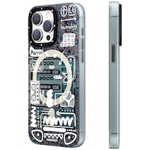 iPhone Uyumlu  15 Pro Kılıf Magsafe Şarj Özellikli Youngkit Dark Matter Serisi Kapak Mavi