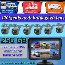 10'' Hybrid Dvr Monitör Ve 6 Adet 170'' Balık Gözü Lens Kamera