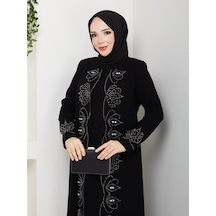 Eslemnur Lalezar Elbise Büyük Beden Anne Elbisesi Siyah
