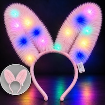 3 Modlu Led Işıklı Peluş Tavşan Kulağı Pembe Renk 3+ Yaş