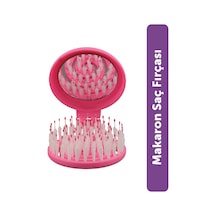 Beauty Makaron Extension Saç Fırçası - Kaynak Saçlara Özel, 3d Esnek, Aynalı, Çanta Boy Pastel Neon Pembe